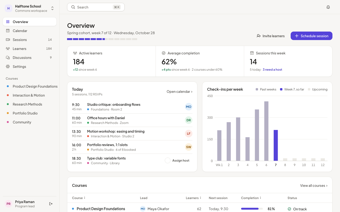 bloom dashboard
